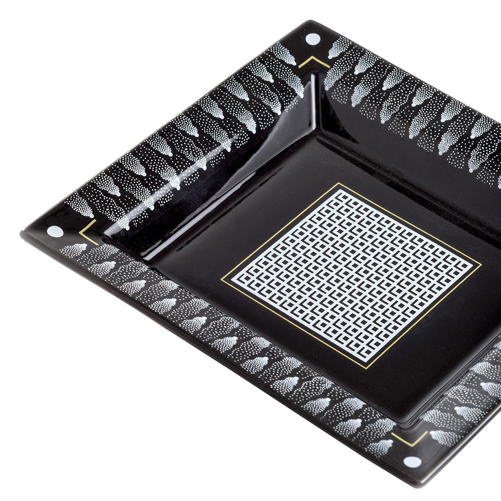 Ashwood Leather TRINKET BLACK WITH WHITE SQUARES