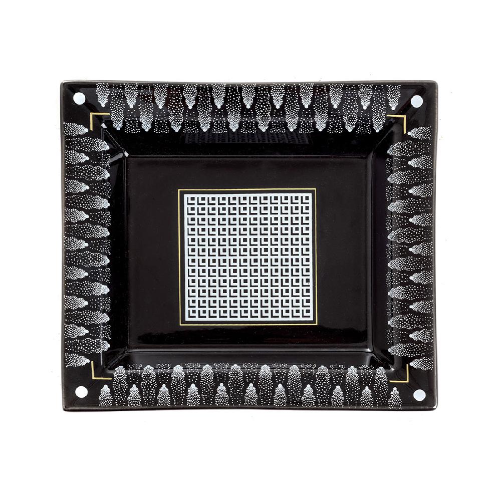 ashwood leather TRINKET BLACK WITH WHITE SQUARES