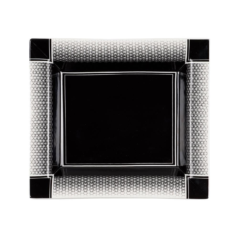 ashwood leather TRINKET WITH FOUR BLACK SQUARES