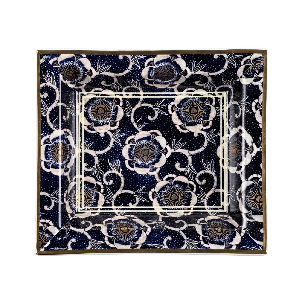 ashwood leather TRINKET WITH GOLDEN FLOWERS