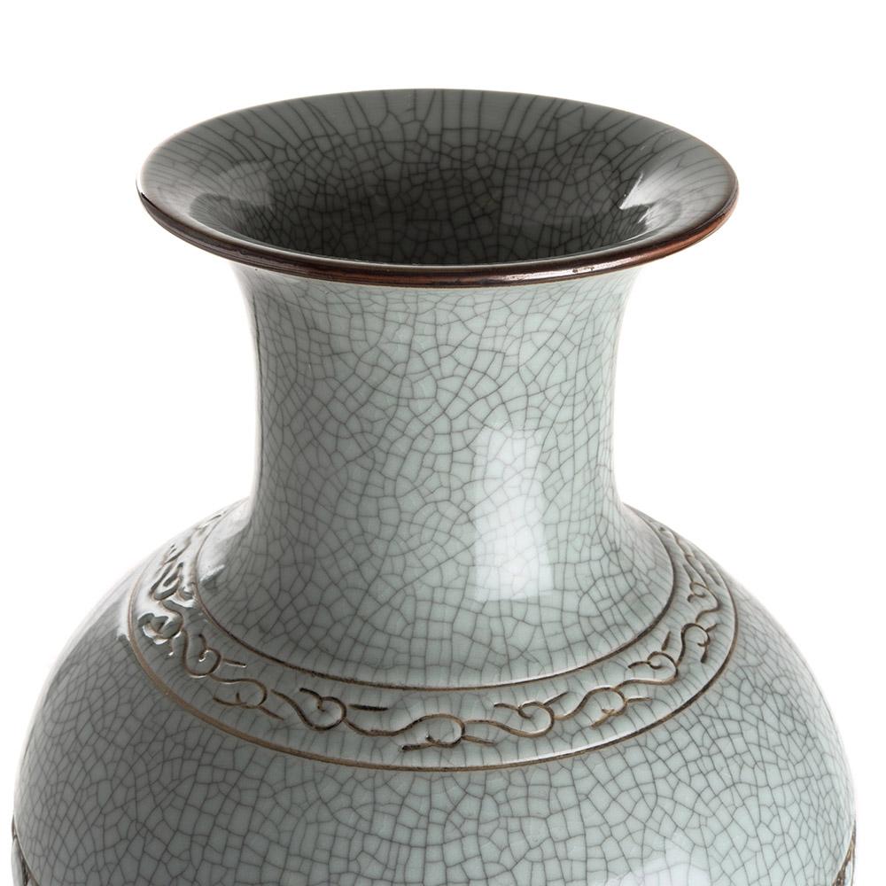 Ashwood Leather WIDE MOUTH VASE FLORAL CRACKED