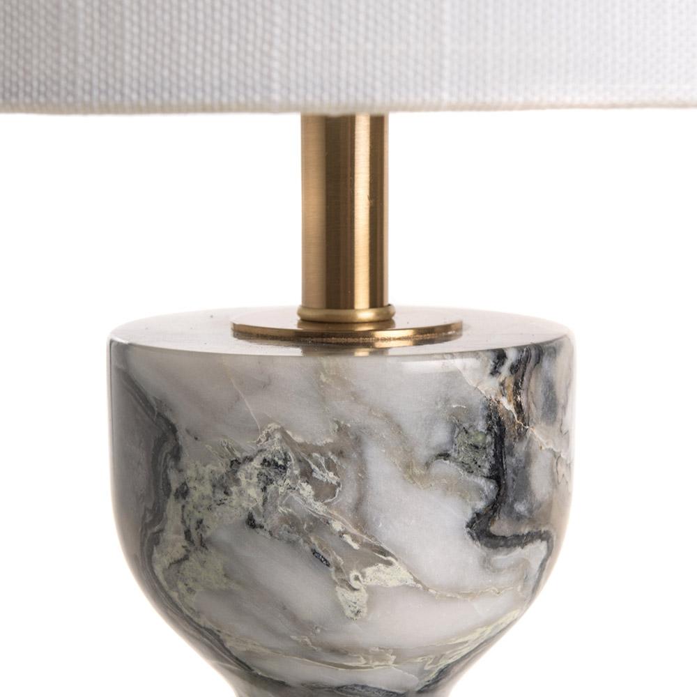 Ashwood Leather MARBLE TABLE LAMP & SHADE BLACK&WHITE-E27