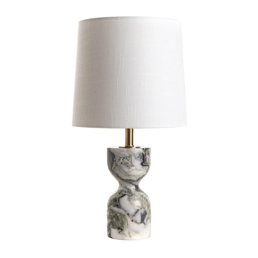 ashwood leather MARBLE TABLE LAMP & SHADE BLACK&WHITE-E27