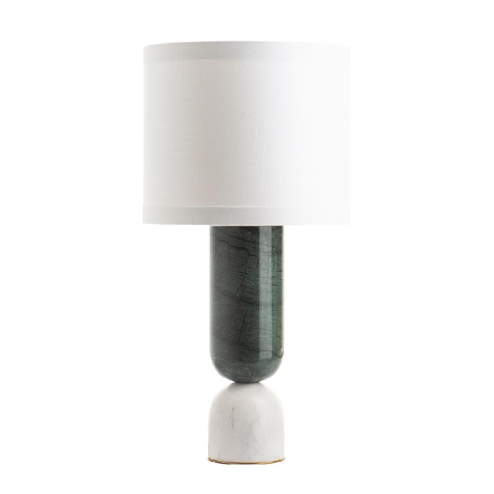ashwood leather TABLE LAMP ERIC GIZARD DUO GREEN WHITE MARBLE-E27
