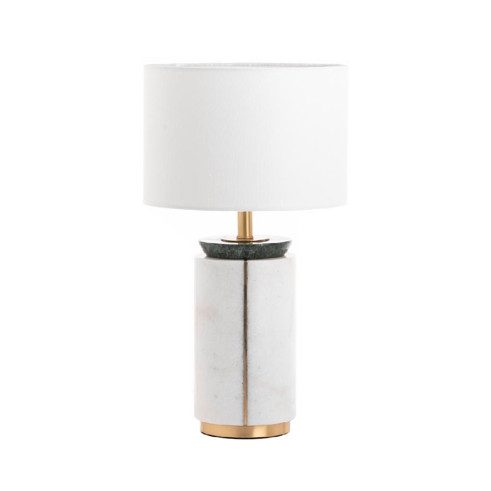 ashwood leather TABLE LAMP & SHADE CRYSTAL WHITE/GREEN-E27