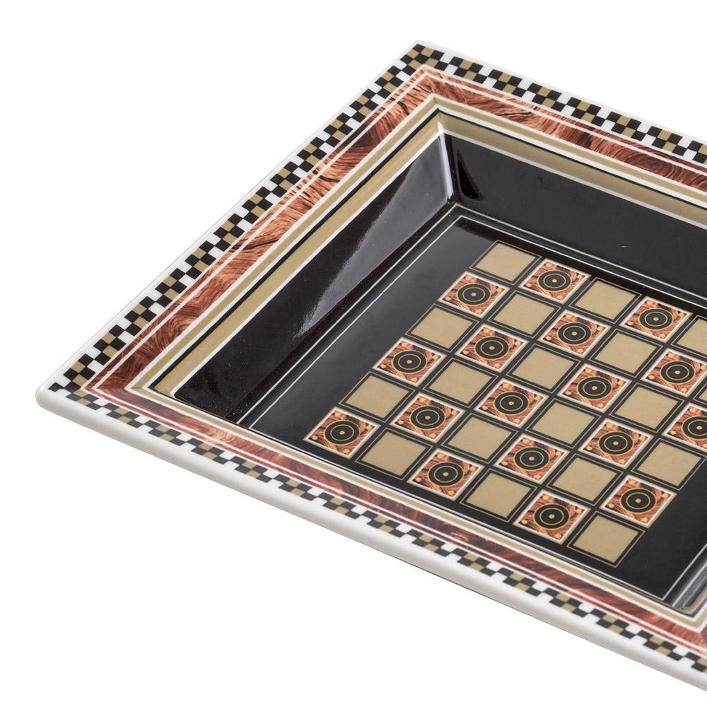 Ashwood Leather TRINKET WITH BROWN AND WHITE SQUARES