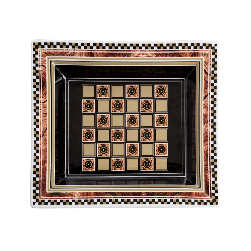 ashwood leather TRINKET WITH BROWN AND WHITE SQUARES