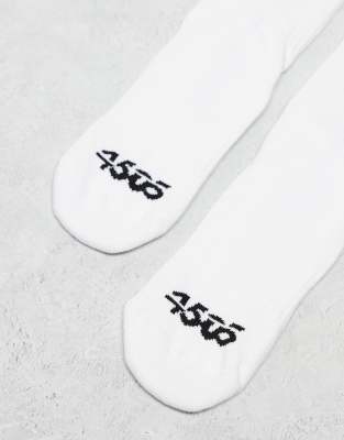 Asos 4505 2 Pack Non Slip Ribbed Pilates Socks In White