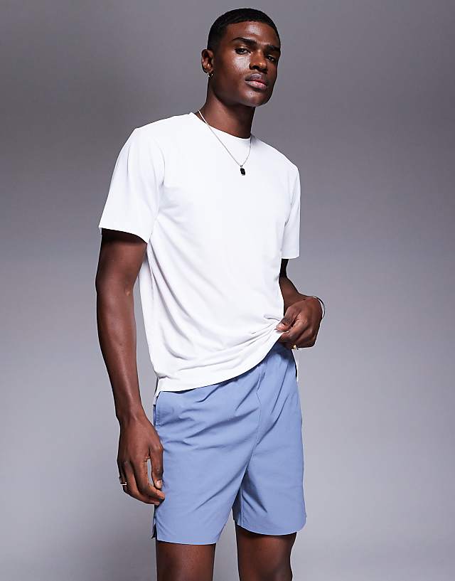 Asos 4505 5 Inch Ripstop Nylon Running Shorts With Back Phone Pocket In Grey Blue