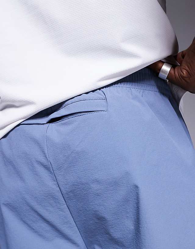 Asos 4505 5 Inch Ripstop Nylon Running Shorts With Back Phone Pocket In Grey Blue
