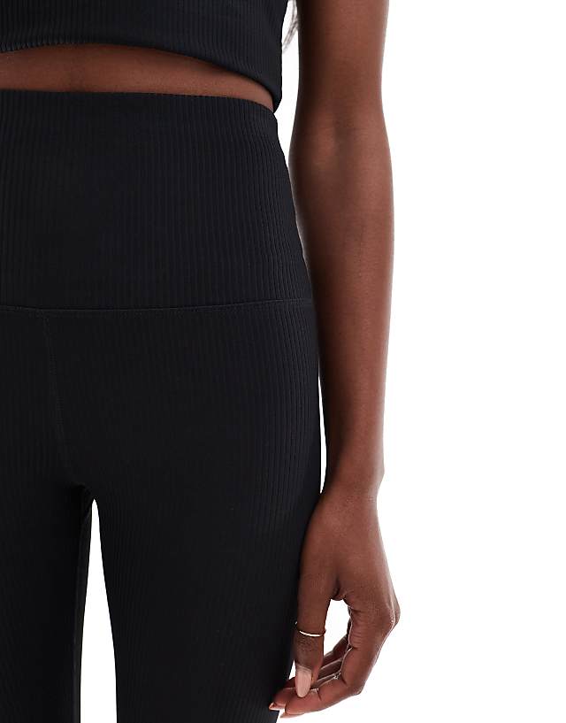 Asos 4505 Active Rib High Waist Gym Leggings In Black