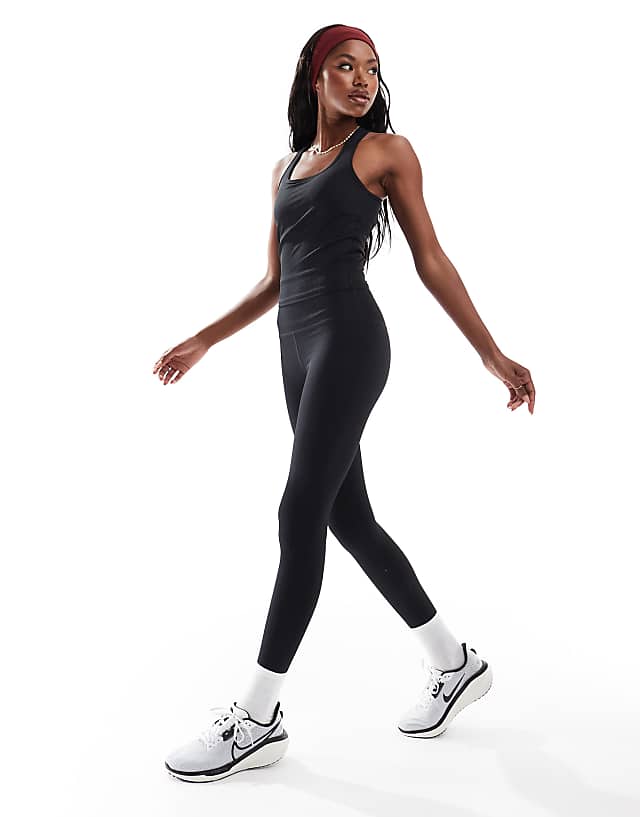 asos 4505 active rib high waist gym leggings in black