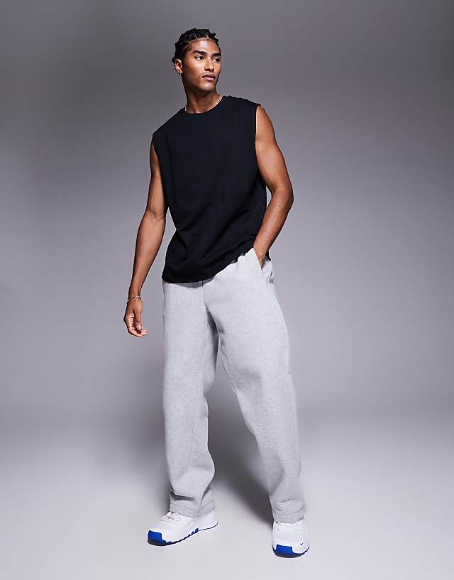 Asos 4505 Boxing Back Print Oversized Heavyweight Cotton Tank With Quick Dry Finish In Black