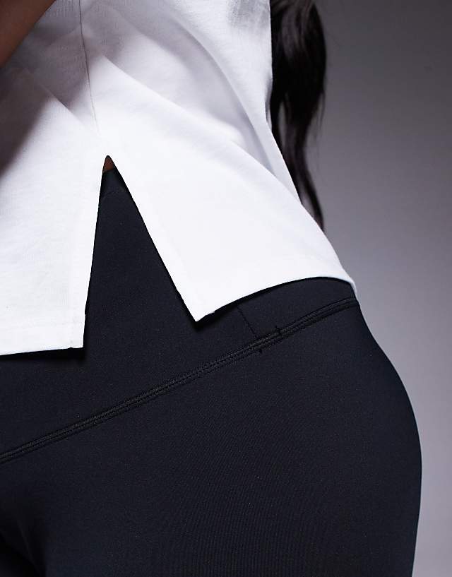 Asos 4505 Curve Drop Armhole Cropped Cotton Vest With Quick Dry Finish In White