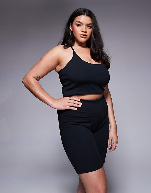 Asos 4505 Curve Icon 8 Inch Soft Touch Legging Short In Black