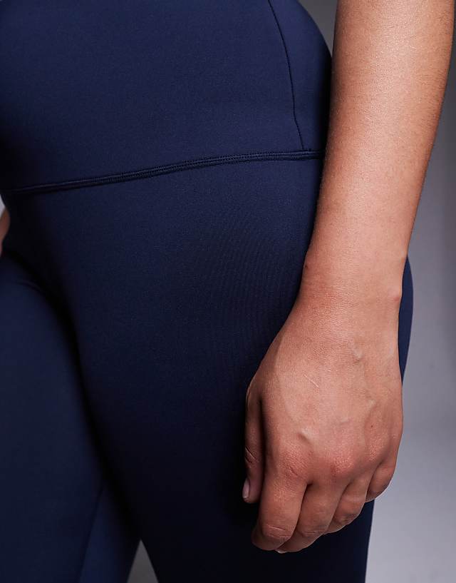 Asos 4505 Curve Icon Active Bum Sculpt High Waist Gym Legging With Inner Pocket In Deep Navy