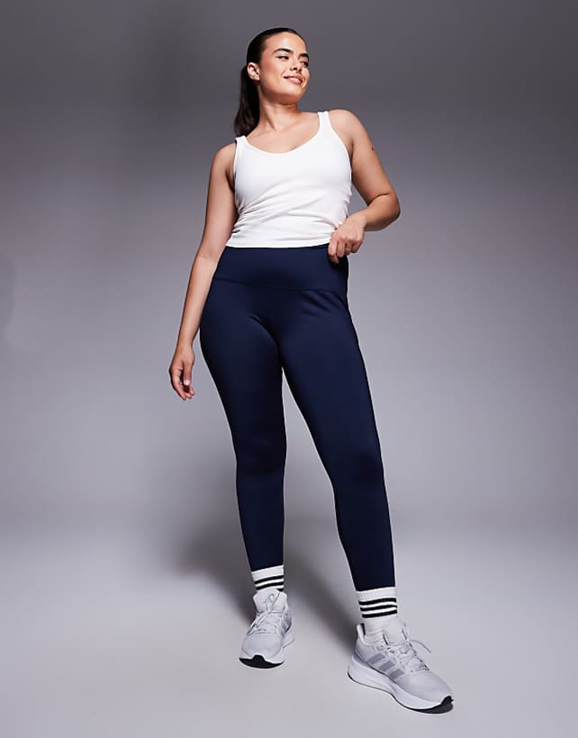 asos 4505 Curve Icon active bum sculpt high waist gym legging with inner pocket in deep navy