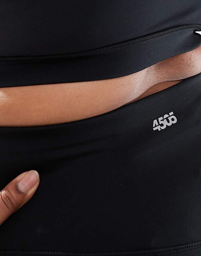 Asos 4505 Curve Icon Active Bum Sculpt High Waist Gym Legging With Inner Pocket In Black