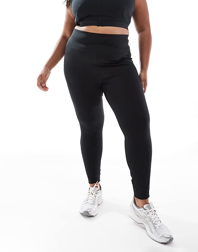 Asos 4505 Curve Icon Active Bum Sculpt High Waist Gym Legging With Inner Pocket In Black