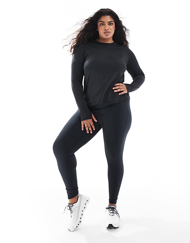 Asos 4505 Curve Icon Active Quick Dry Long Sleeve Running Top In Black