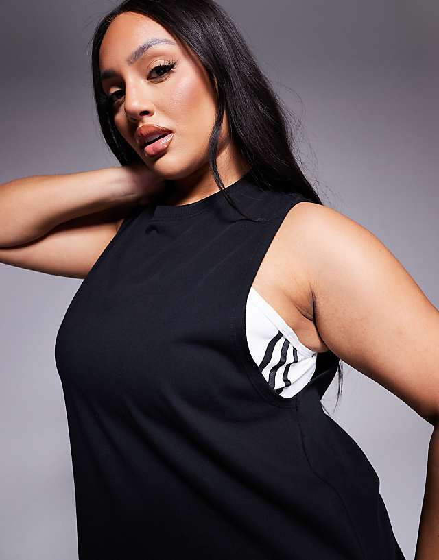 Asos 4505 Curve Icon Cotton Drop Armhole Vest With Quick Dry Finish In Black