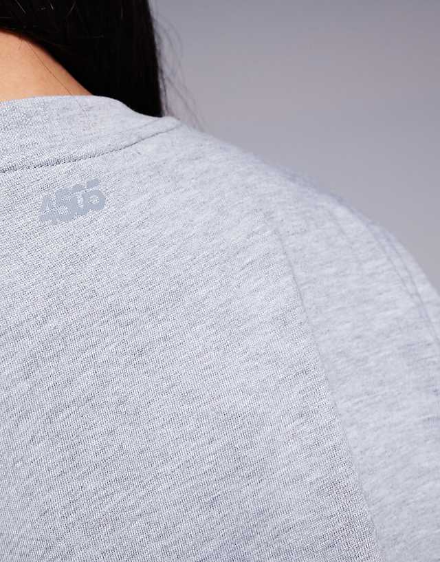 Asos 4505 Curve Icon Heavyweight Cotton Cropped T-shirt With Quick Dry Finish In Grey Marl