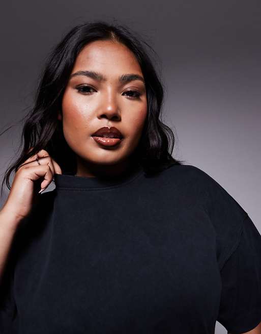 Asos 4505 Curve Icon Heavyweight Cotton Oversized T-shirt With Quick Dry Finish In Washed Black