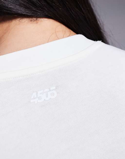 Asos 4505 Curve Icon Heavyweight Cotton Oversized T-shirt With Quick Dry Finish In Off White