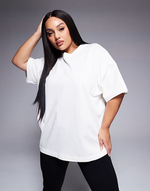 asos 4505 Curve Icon heavyweight cotton oversized t-shirt with quick dry finish in off white