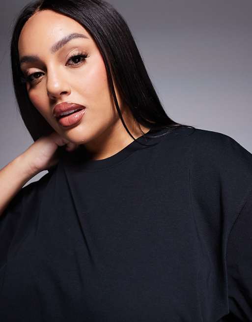 Asos 4505 Curve Icon Oversized Cotton T-shirt With Quick Dry Finish In Black
