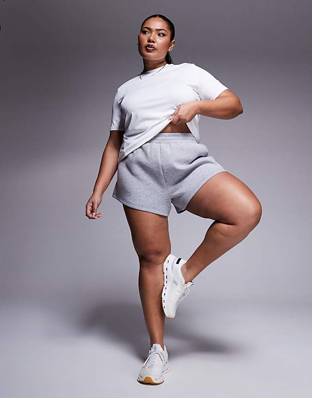 Asos 4505 Curve Icon Performance Sweat Shorts Grey Marl