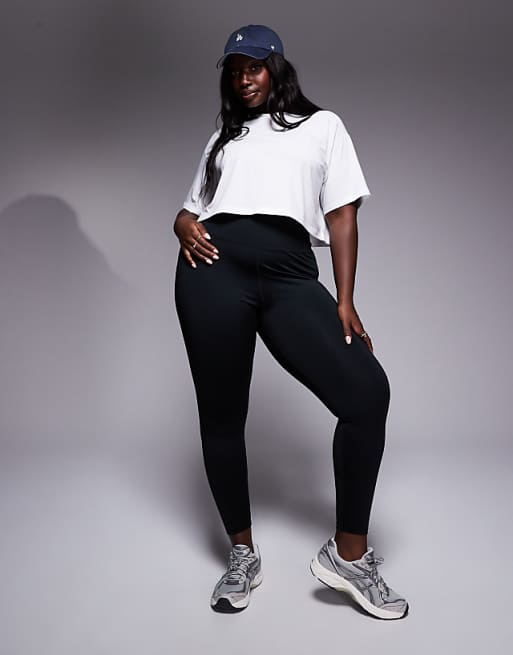 Asos 4505 Curve Icon Quick Dry Performance Cropped Boxy T-shirt In White