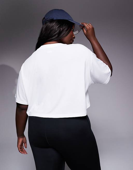 Asos 4505 Curve Icon Quick Dry Performance Cropped Boxy T-shirt In White