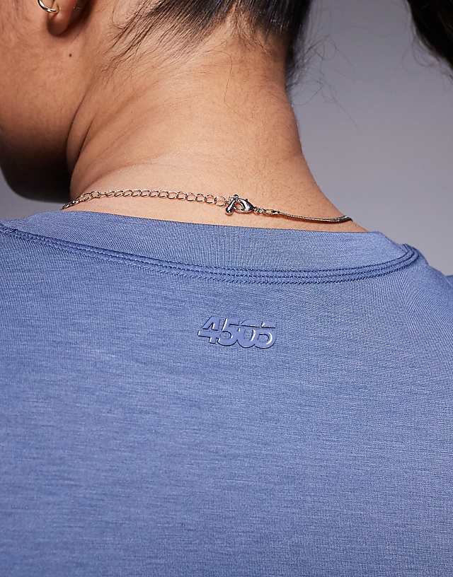 Asos 4505 Curve Icon Quick Dry Performance Cropped Boxy T-shirt In Cornflower