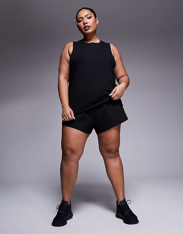 Asos 4505 Curve Icon Quick Dry Performance Drop Armhole Vest In Black