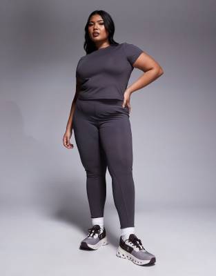Asos 4505 Curve Icon Soft Touch Gym Set In Granite Grey