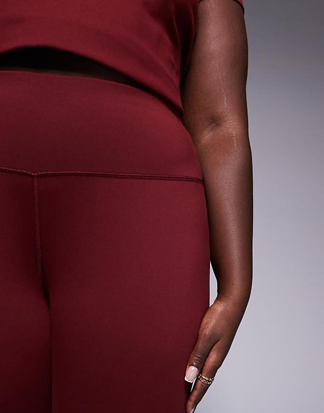 Asos 4505 Curve Icon Soft Touch High Waist Slim Kick Yoga Legging In Burgundy