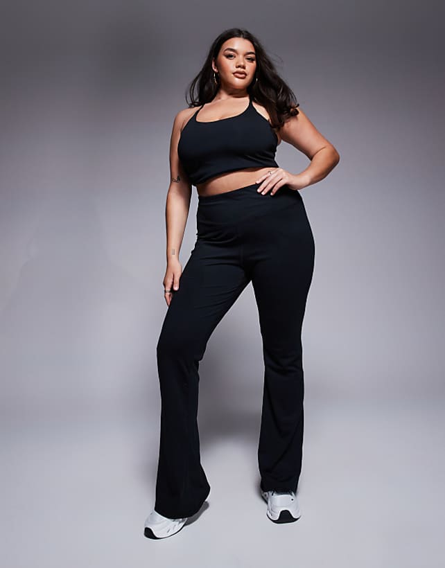 asos 4505 Curve Icon soft touch high waist slim kick yoga legging in black