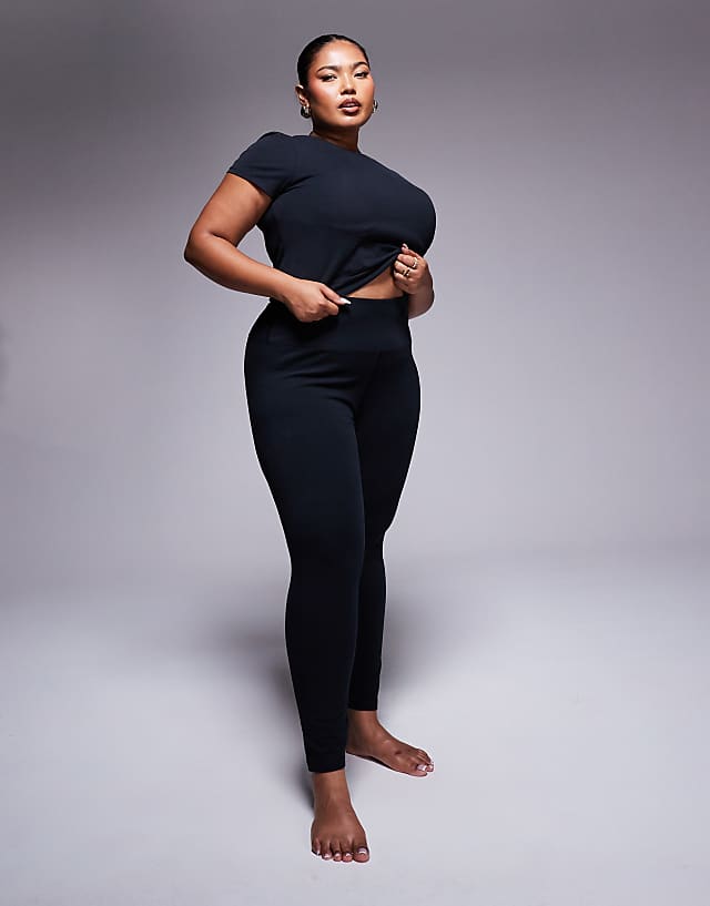 asos 4505 Curve Icon soft touch high waist yoga legging in black