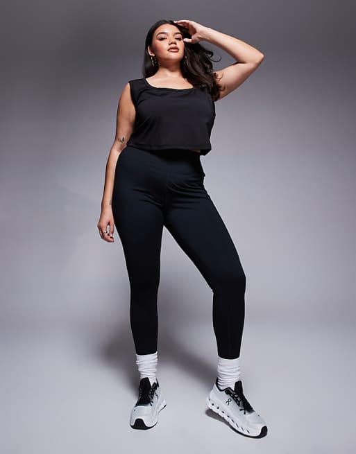 asos 4505 Curve Icon soft touch high waist yoga legging in black