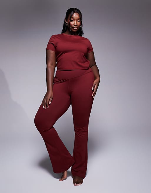 Asos 4505 Curve Icon Soft Touch Performance Baby T-shirt In Burgundy