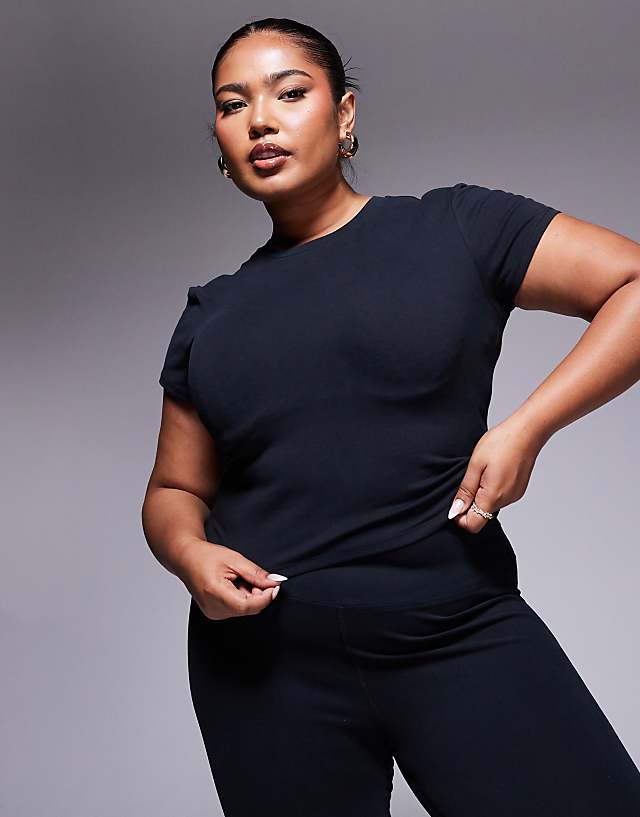 asos 4505 Curve Icon soft touch studio baby t-shirt in black