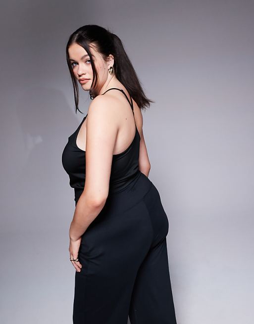 Asos 4505 Curve Icon Yoga Cami Crop Top With Inner Bra