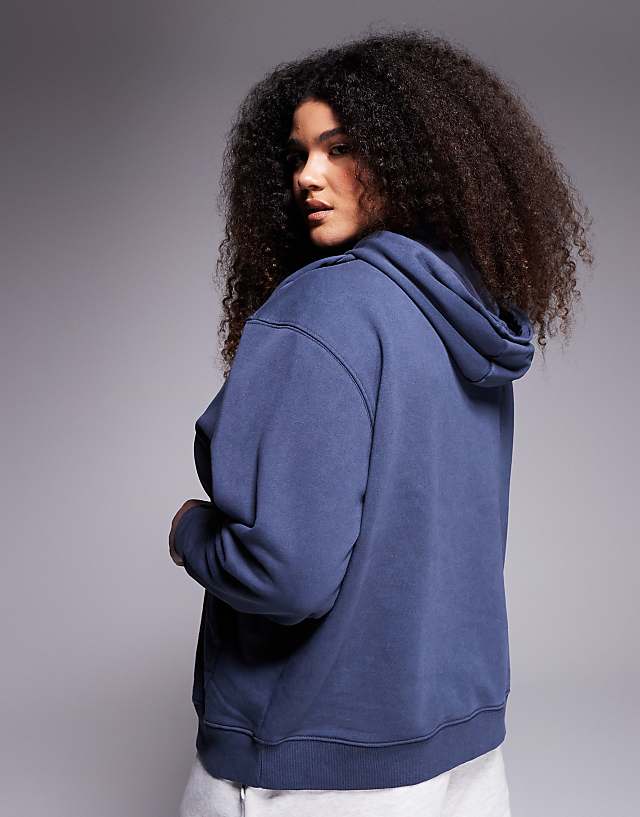Asos 4505 Curve Quick Dry Heavyweight Training Hoodie In Washed Navy