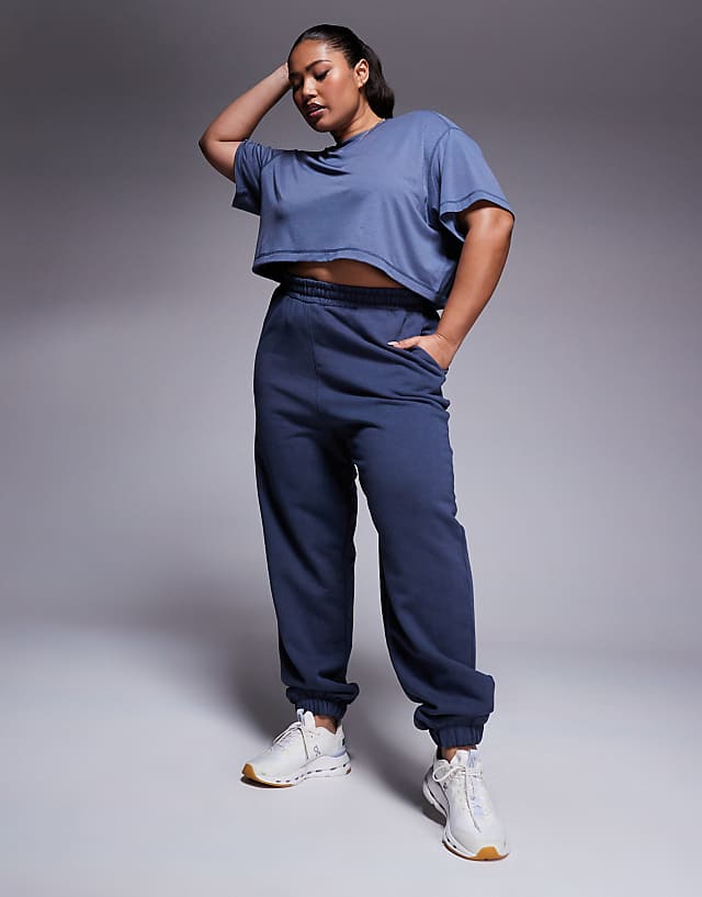 Asos 4505 Curve Quick Dry Heavyweight Training Joggers In Washed Navy