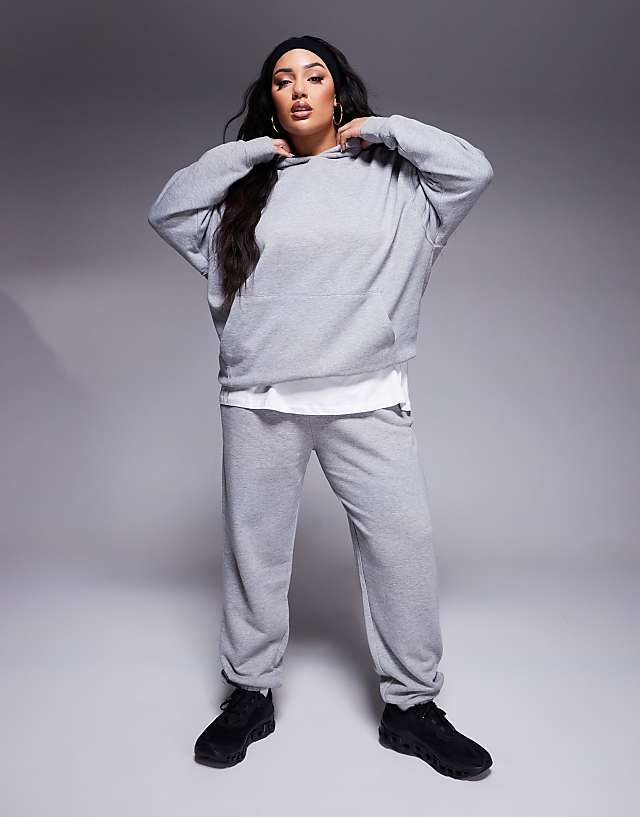 asos 4505 Curve quick dry heavyweight training joggers in grey marl