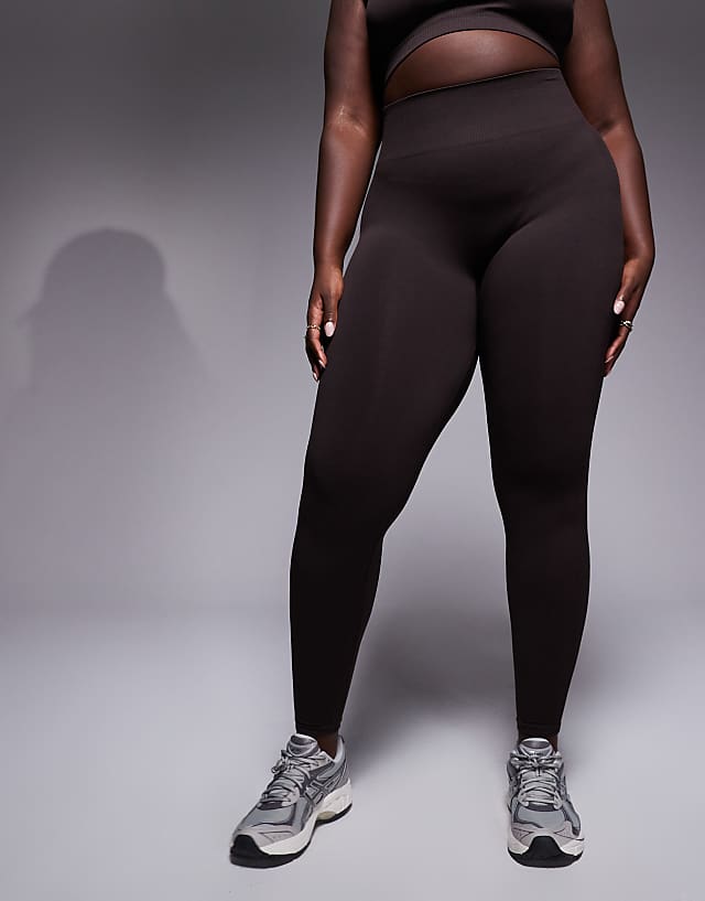 Asos 4505 Curve Sculpting Seamless High Waist Gym Legging In Ganache