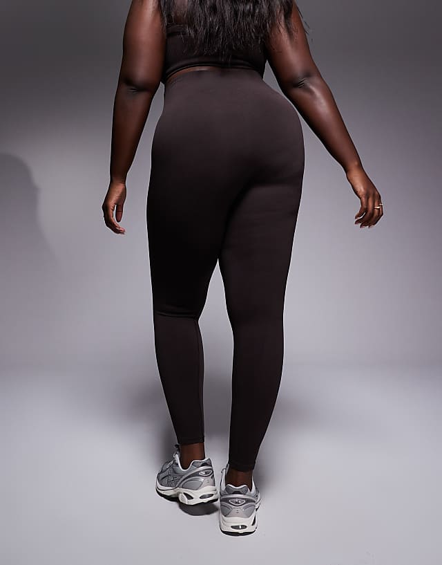 Asos 4505 Curve Sculpting Seamless High Waist Gym Legging In Ganache