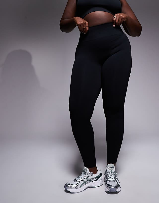 Asos 4505 Curve Sculpting Seamless High Waist Gym Legging In Black