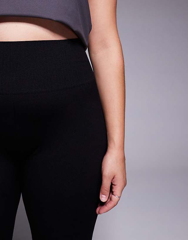 Asos 4505 Curve Seamless High Waist Gym Leggings In Black